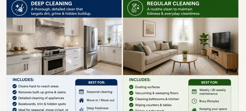 Deep Cleaning vs Regular Cleaning